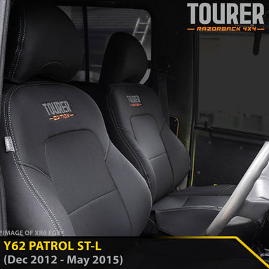 Nissan Patrol Y62 ST-L GP9 Tourer 2x Front Row Seat Covers (Made to Order)-Razorback 4x4