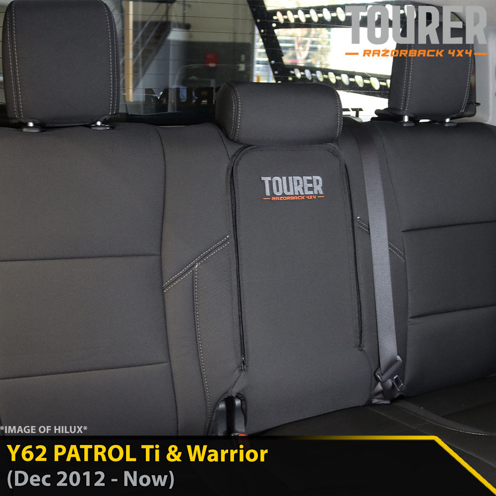 Nissan Patrol Y62 Ti & Warrior GP9 Tourer Rear Row Seat Covers (Made to Order)-Razorback 4x4