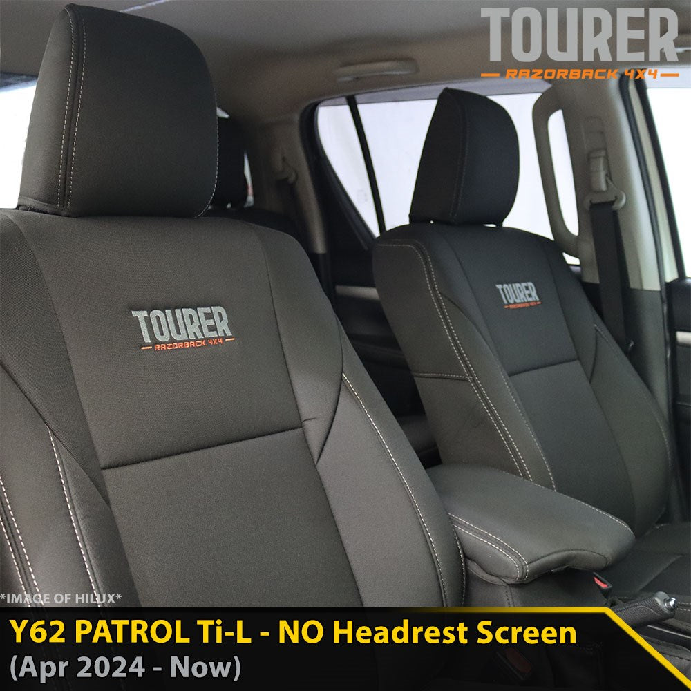 Nissan Patrol Y62 Ti-L (MY24+) GP6 Tourer 2x Front Seat Covers (In Stock)