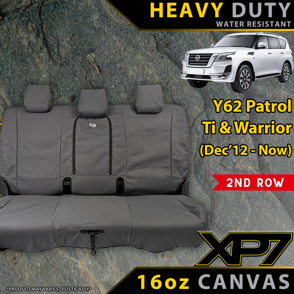 Nissan Y62 Patrol Ti & Warrior Heavy Duty XP7 Canvas 2nd Row Seat Covers (Made to Order)