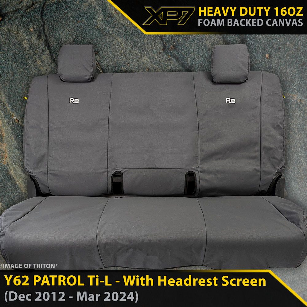 Nissan Y62 Patrol Ti-L XP7 Heavy Duty Canvas 3rd Row Seat Covers (Made to Order)