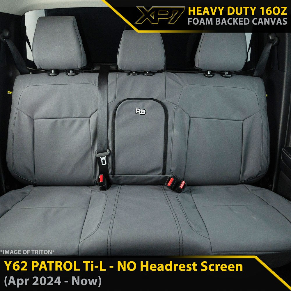 Nissan Patrol Y62 Ti-L (MY24+) XP7 Heavy Duty Canvas 2nd Row Seat Covers (Made to Order)