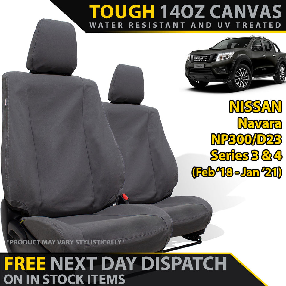 Nissan Navara NP300 - Series 3 & 4 - XP6 Tough Canvas 2x Front Seat Covers (In Stock)