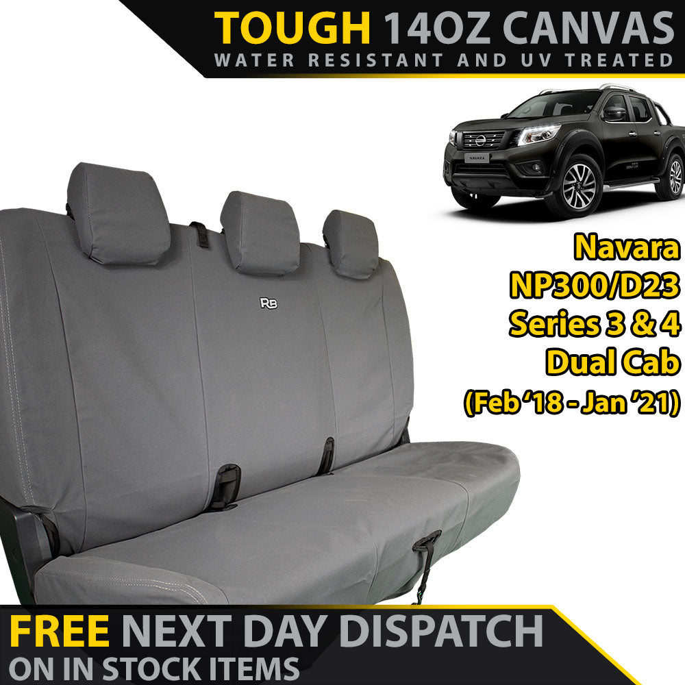 Nissan Navara NP300 Series 3 & 4 Canvas Rear Row Seat Covers (In Stock)