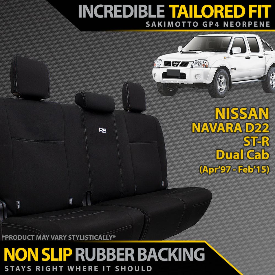 Nissan Navara D22 ST-R Neoprene Rear Row Seat Covers (In Stock)-Razorback 4x4