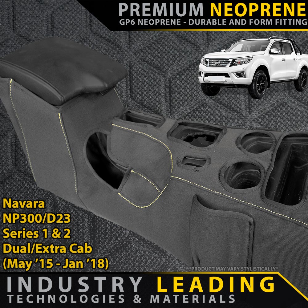 Nissan Navara NP300 Series 1 & 2 Premium Neoprene Console Organiser (Made to Order)-Razorback 4x4