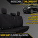 Nissan Navara NP300 Series 3 & 4 Neoprene Rear Row Seat Covers (Available)-Razorback 4x4