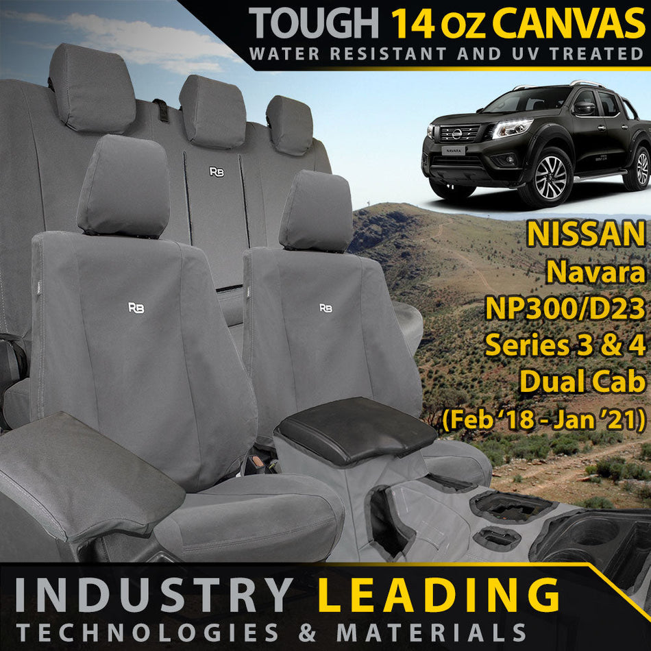Nissan Navara NP300 Series 3 & 4 XP6 Tough Canvas Bundle (Made to Order)-Razorback 4x4