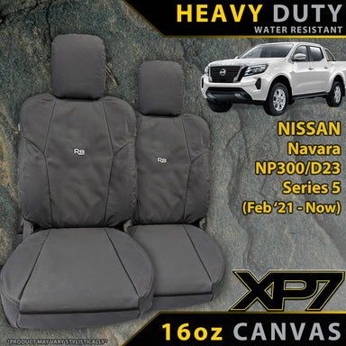 Nissan Navara NP300 Series 5 Heavy Duty XP7 Canvas 2x Front Seat Covers (Available)-Razorback 4x4
