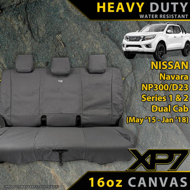 Nissan Navara Series 1 & 2 Heavy Duty XP7 Canvas Rear Row Seat Covers (Available)-Razorback 4x4