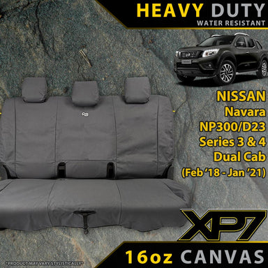Nissan Navara Series 3 & 4 Heavy Duty XP7 Canvas Rear Row Seat Covers (Available)-Razorback 4x4