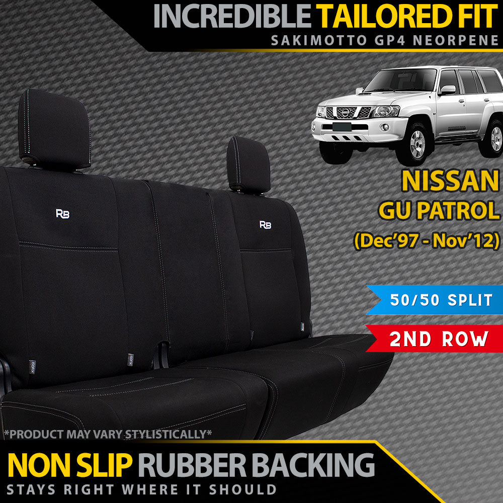 Nissan Patrol GU Wagon Neoprene 50/50 Split 2nd Row Seat Covers (In Stock)