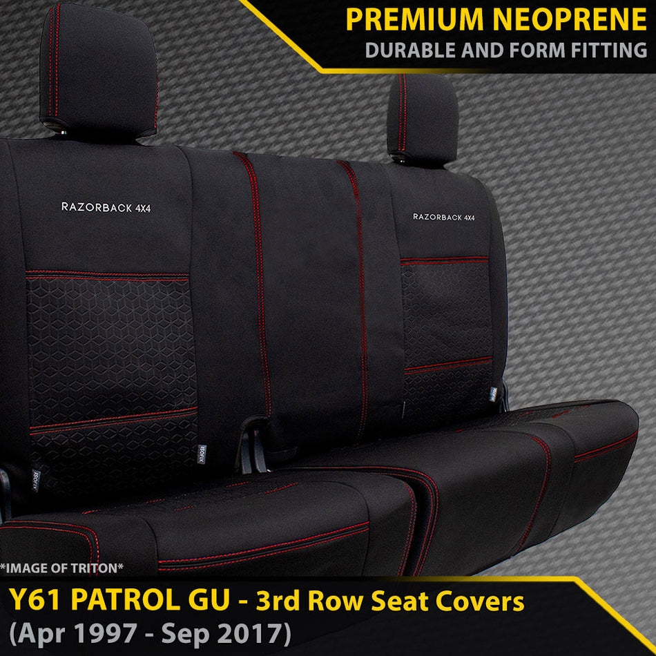 Nissan Patrol GU Wagon Premium Neoprene 3rd Row Seat Covers (Made to Order)-Razorback 4x4