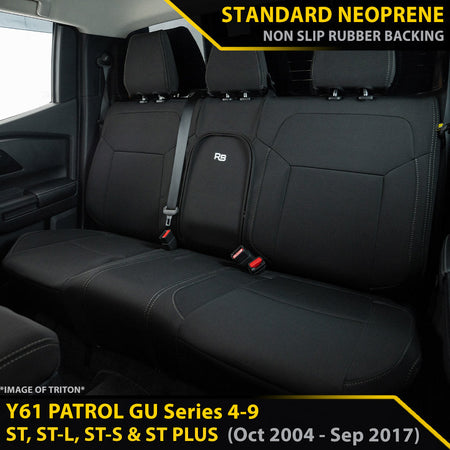 Nissan Patrol GU Wagon Series 4-9 ST, ST-L & ST PLUS GP4 Neoprene 2nd Row Seat Covers (In Stock)-Razorback 4x4