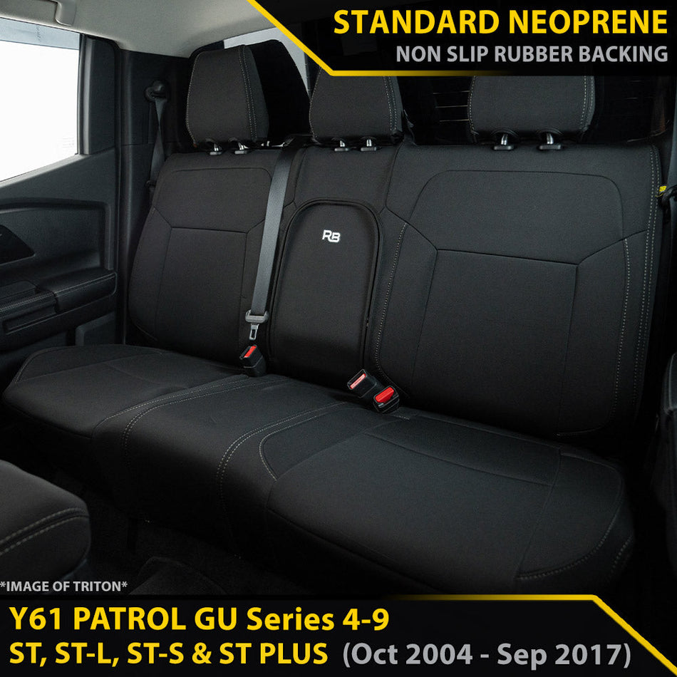 Nissan Patrol GU Wagon Series 4-9 ST, ST-L & ST PLUS GP4 Neoprene 2nd Row Seat Covers (In Stock)-Razorback 4x4