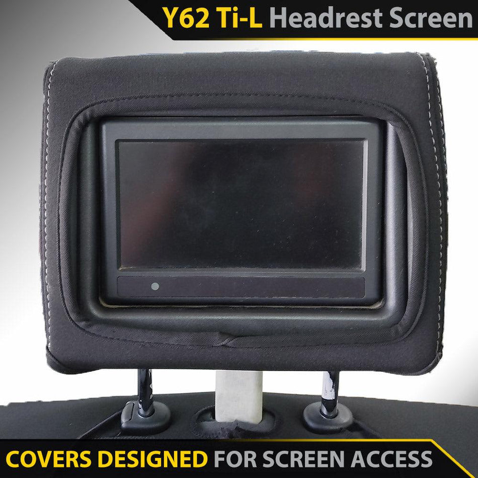 Nissan Patrol Y62 - Ti-L - With Headrest Screen - GP4 Neoprene 2x Front Row Seat Covers (Made to Order)