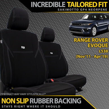 Range Rover Evoque L538 Neoprene 2x Front Seat Covers (Made to Order)-Razorback 4x4