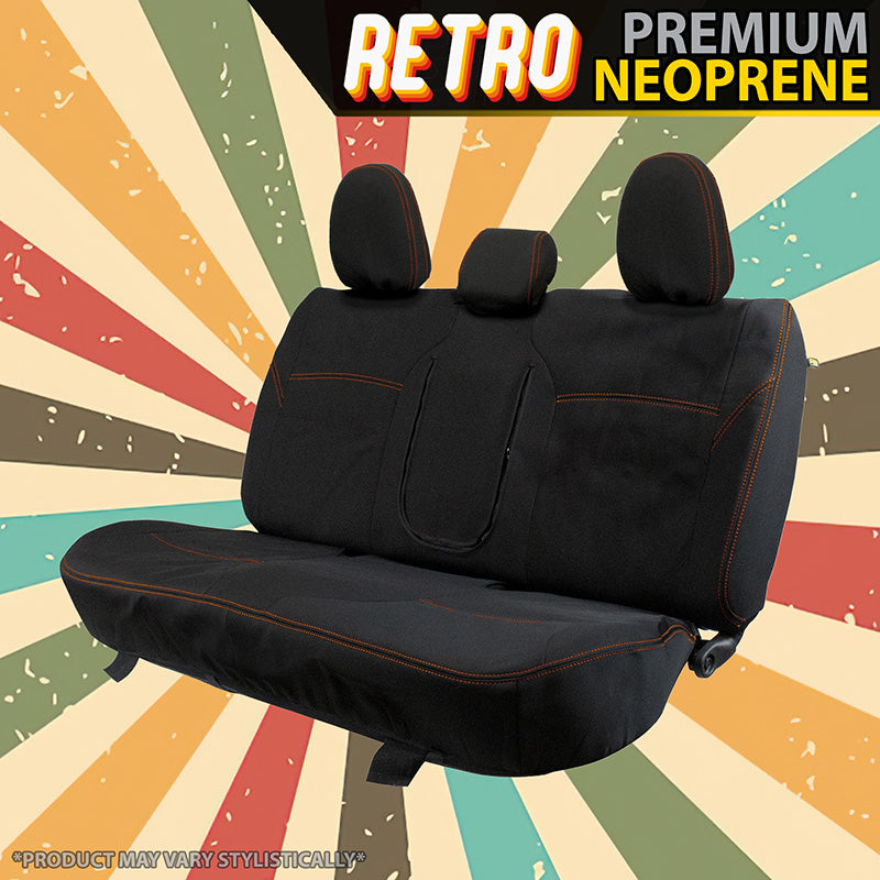 Ford Ranger PX II & PX III - Retro Premium Neoprene Rear Row Seat Covers (In Stock)