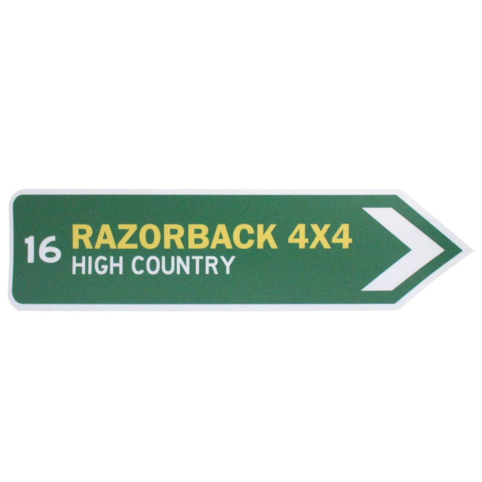'High Country' - Roadsign Sticker (In Stock)