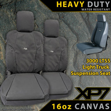 Stratos LTSS 3000 Light Truck Suspension Seat Heavy Duty XP7 Canvas 2x Front Row Seat Covers (Available)-Razorback 4x4