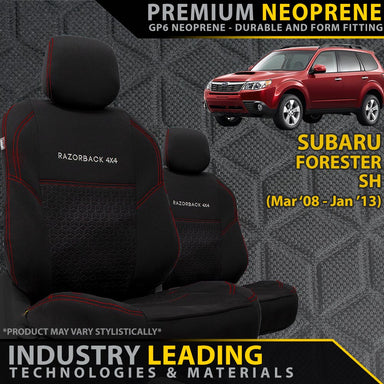 Subaru Forester SH Premium Neoprene 2x Front Seat Covers (Made to order)-Razorback 4x4