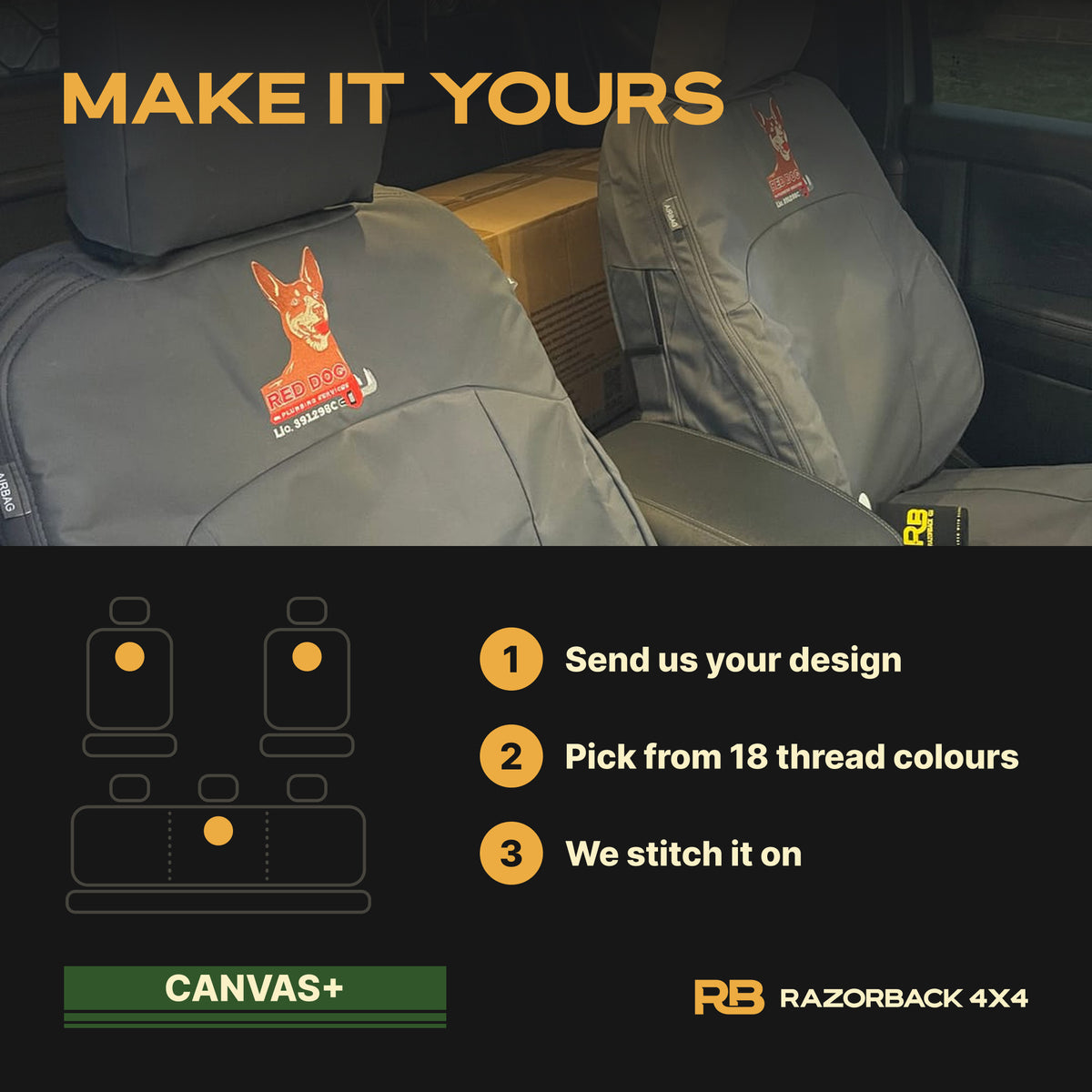 Toyota Landcruiser 100/105 Series - Standard - CANVAS+ Front Seat Covers