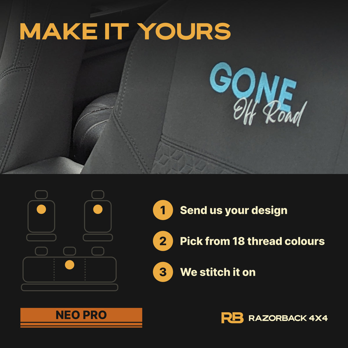 Toyota Landcruiser 100/105 Series - GXL & RV - NEO PRO Front Seat Covers