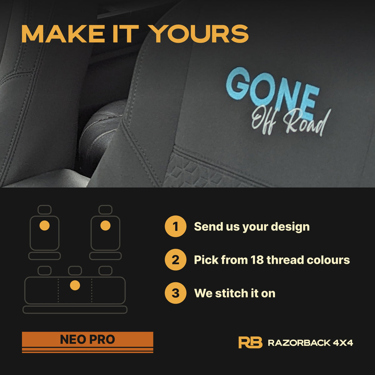 Toyota Landcruiser 79 Series - Dual Cab - NEO PRO Rear Row Seat Covers