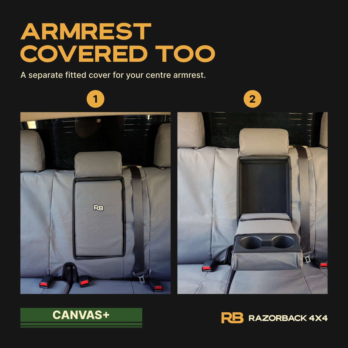 Toyota Hilux 8th Gen - Dual Cab - CANVAS+ Rear Row Seat Covers