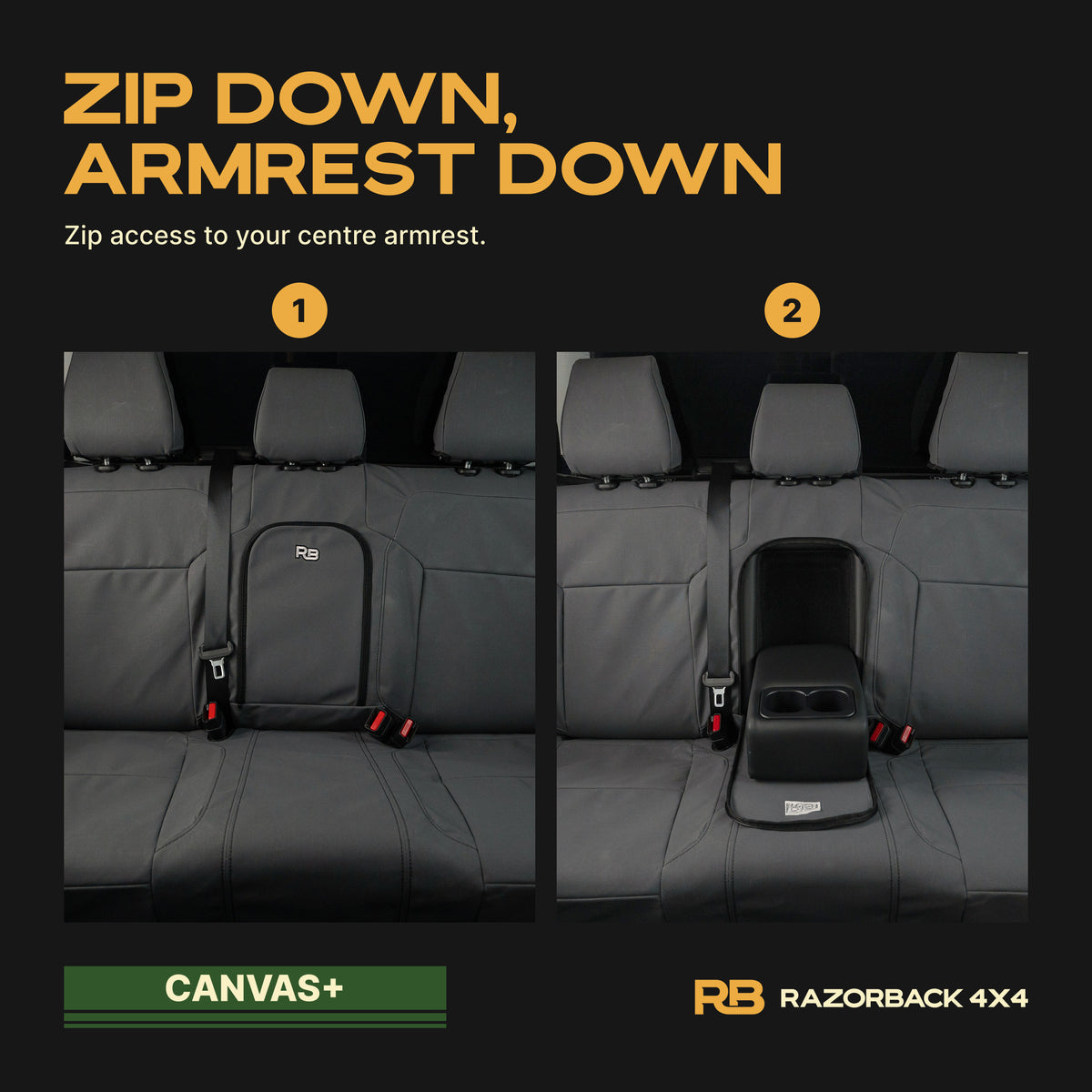 Ford Next-Gen Everest UB - Wildtrak - CANVAS+ 2nd Row Seat Covers