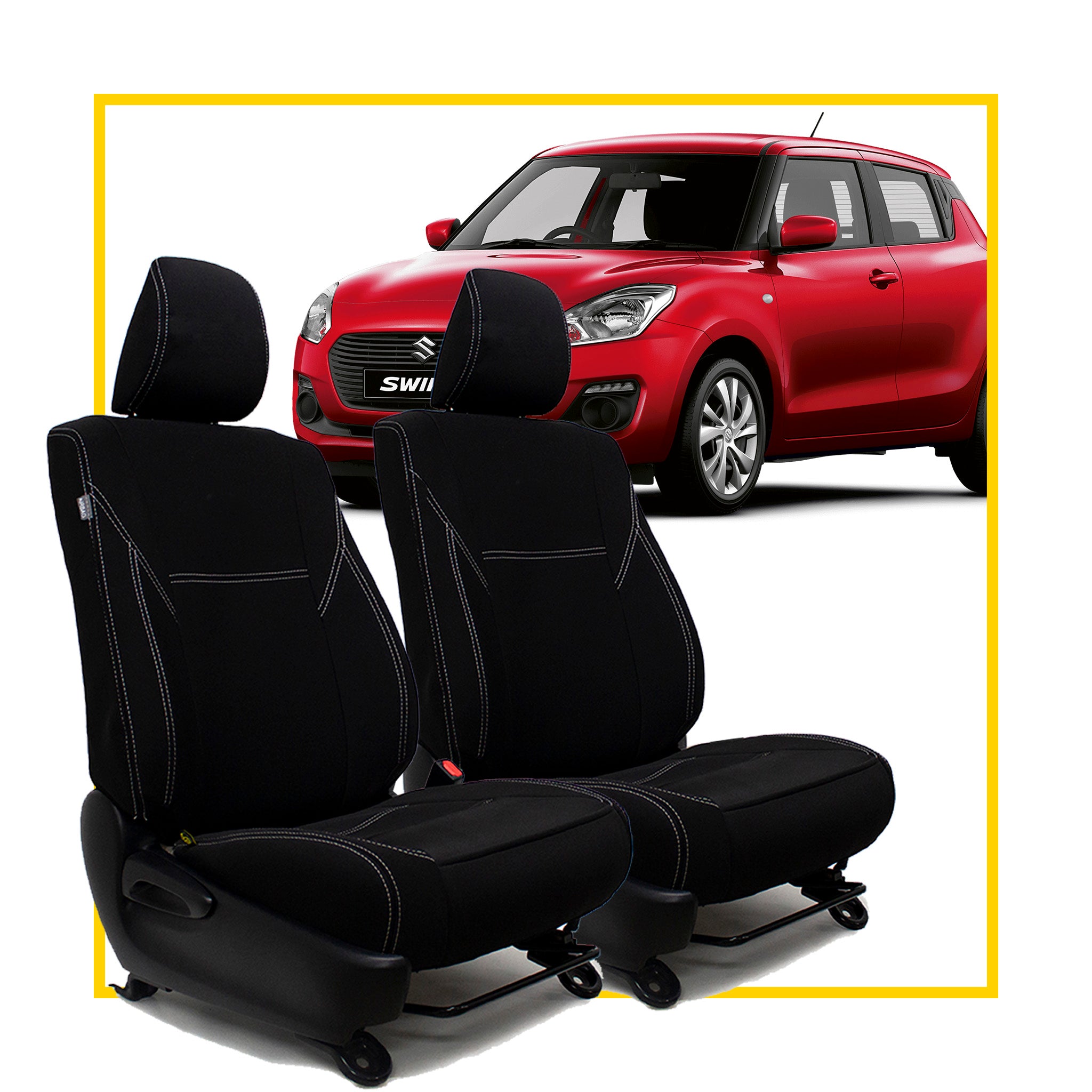 Suzuki Swift 3rd Gen (A2L) Neoprene 2x Front Seat Covers (In Stock)-Razorback 4x4