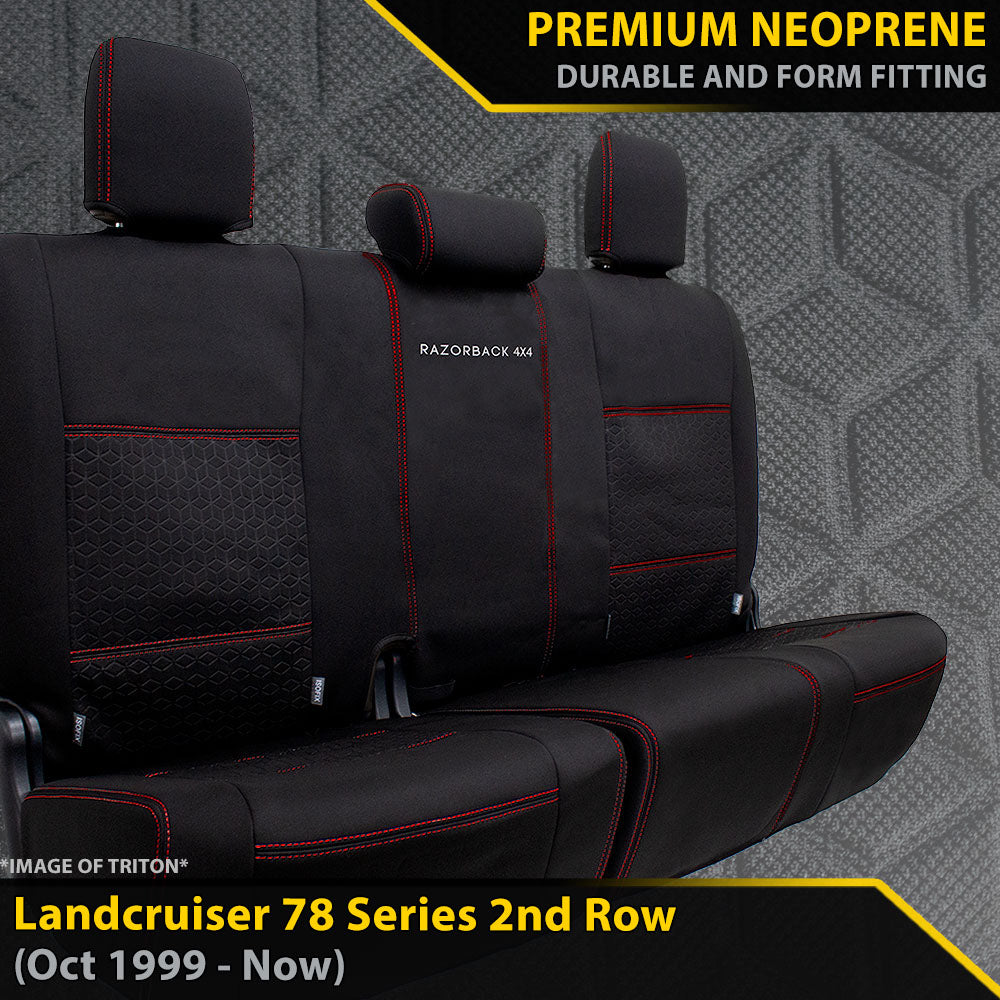 Toyota Landcruiser 78 Series Premium Neoprene Rear Row Seat Covers (Made to Order)-Razorback 4x4