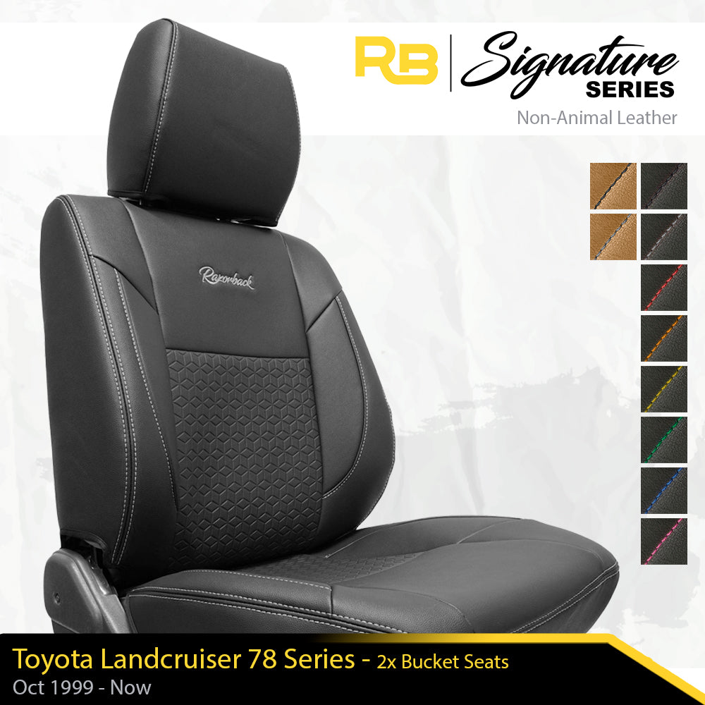 SIGNATURE SERIES Front Row Seat Covers - Toyota Landcruiser 78 Series (2x Bucket Seats) (Made To Order)