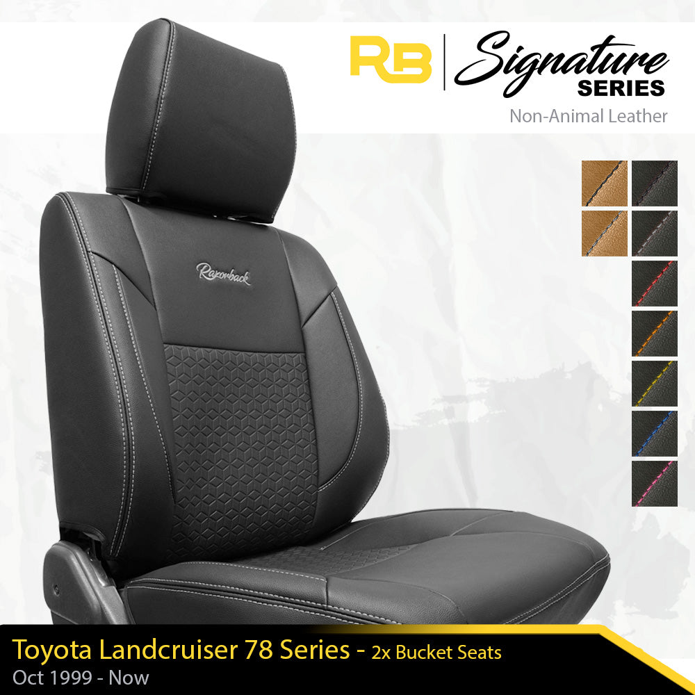 SIGNATURE SERIES Front Row Seat Covers - Toyota Landcruiser 78 Series (2x Bucket Seats)