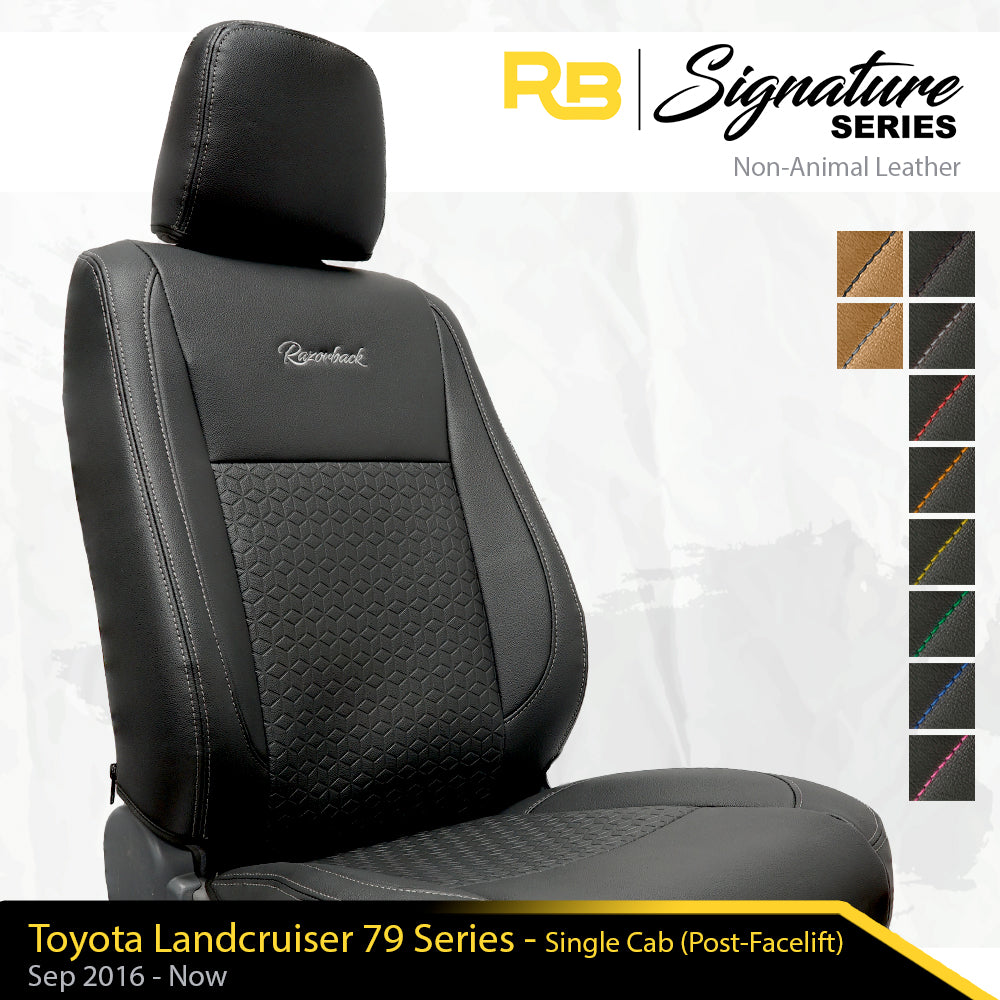 SIGNATURE SERIES Front Row Seat Covers - Toyota Landcruiser 79 Series (Sep 2016+) Single Cab-Razorback 4x4