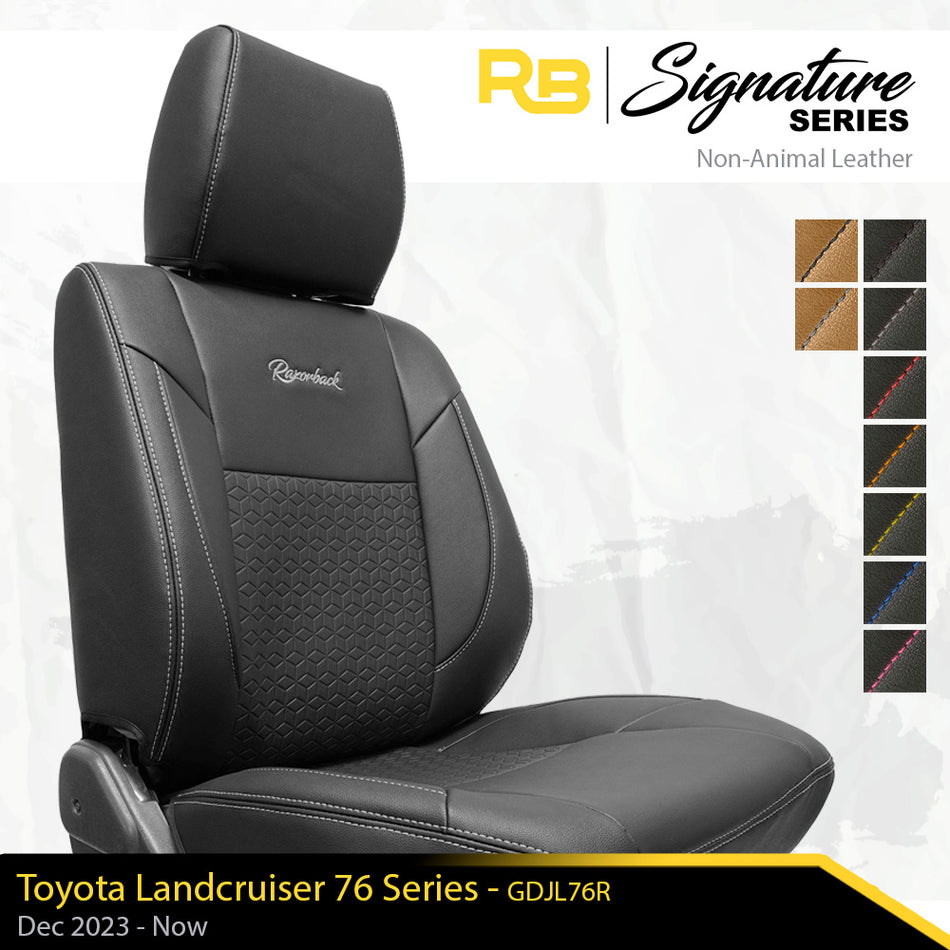 SIGNATURE SERIES Front Row Seat Covers - Toyota Landcruiser 76 Series Post-Facelift