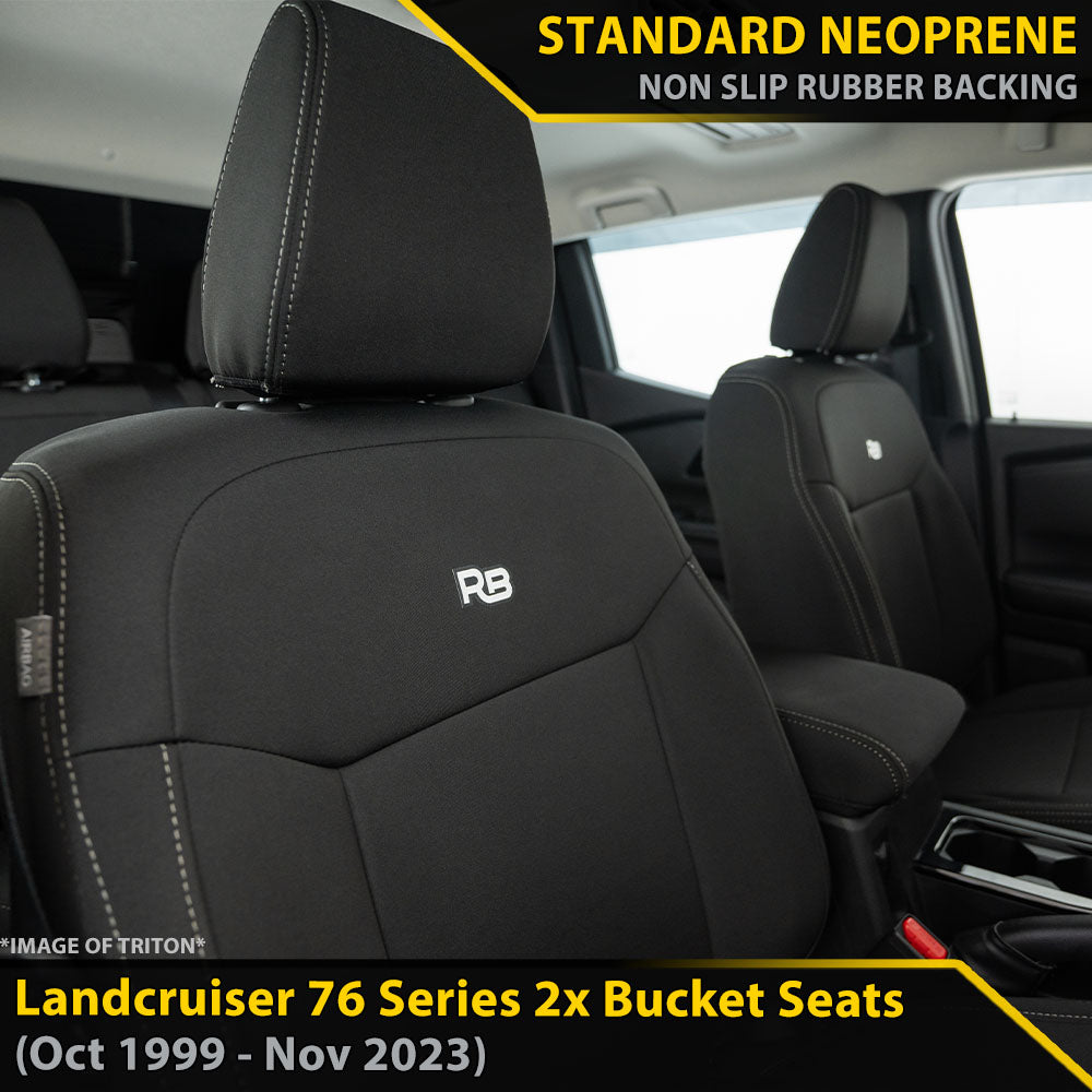 Toyota Landcruiser 76 Series (2x Bucket Seats) Neoprene 2x Front Seat Covers (Made to Order)