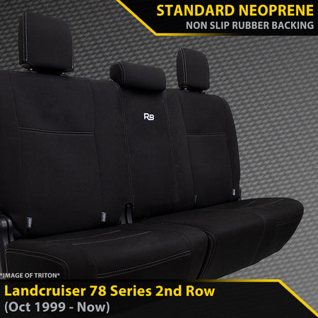 Toyota Landcruiser 78 Series Neoprene Rear Row Seat Covers (Made to Order)-Razorback 4x4
