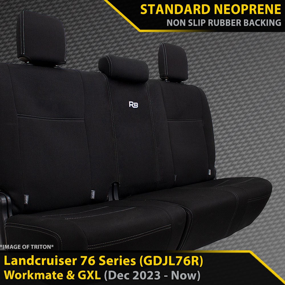 Toyota Landcruiser 76 Series Post Facelift (GDJL76R) GP4 Neoprene Rear Row Seat Covers (Made to Order)