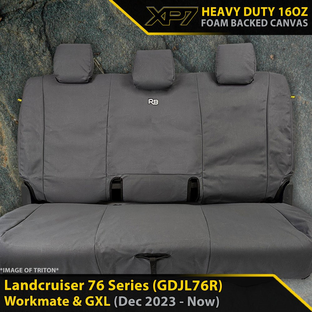 Toyota Landcruiser 76 Series Post Facelift (GDJL76R) XP7 Heavy Duty Canvas Rear Row Seat Covers (Made to Order)