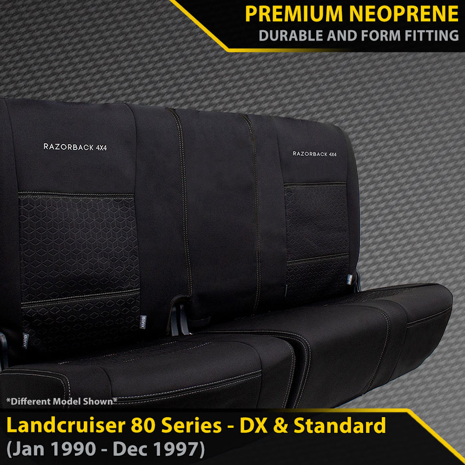 Toyota Landcruiser 80 Series - DX & Standard -  GP6 Premium Neoprene 2nd Row Seat Covers - 100% Bench (Available)