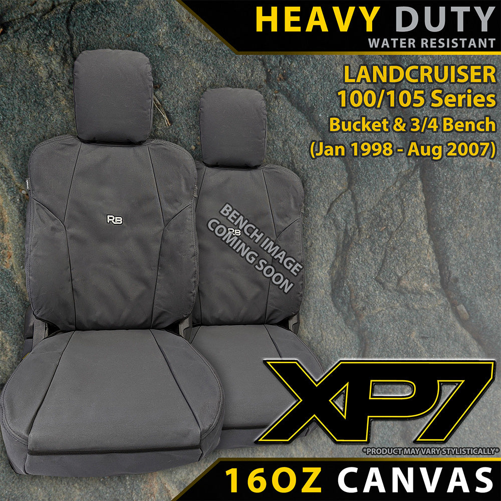 Toyota Landcruiser 100/105 Series Standard XP7 Heavy-Duty Canvas 2x Front Seat Covers (Made To Order)