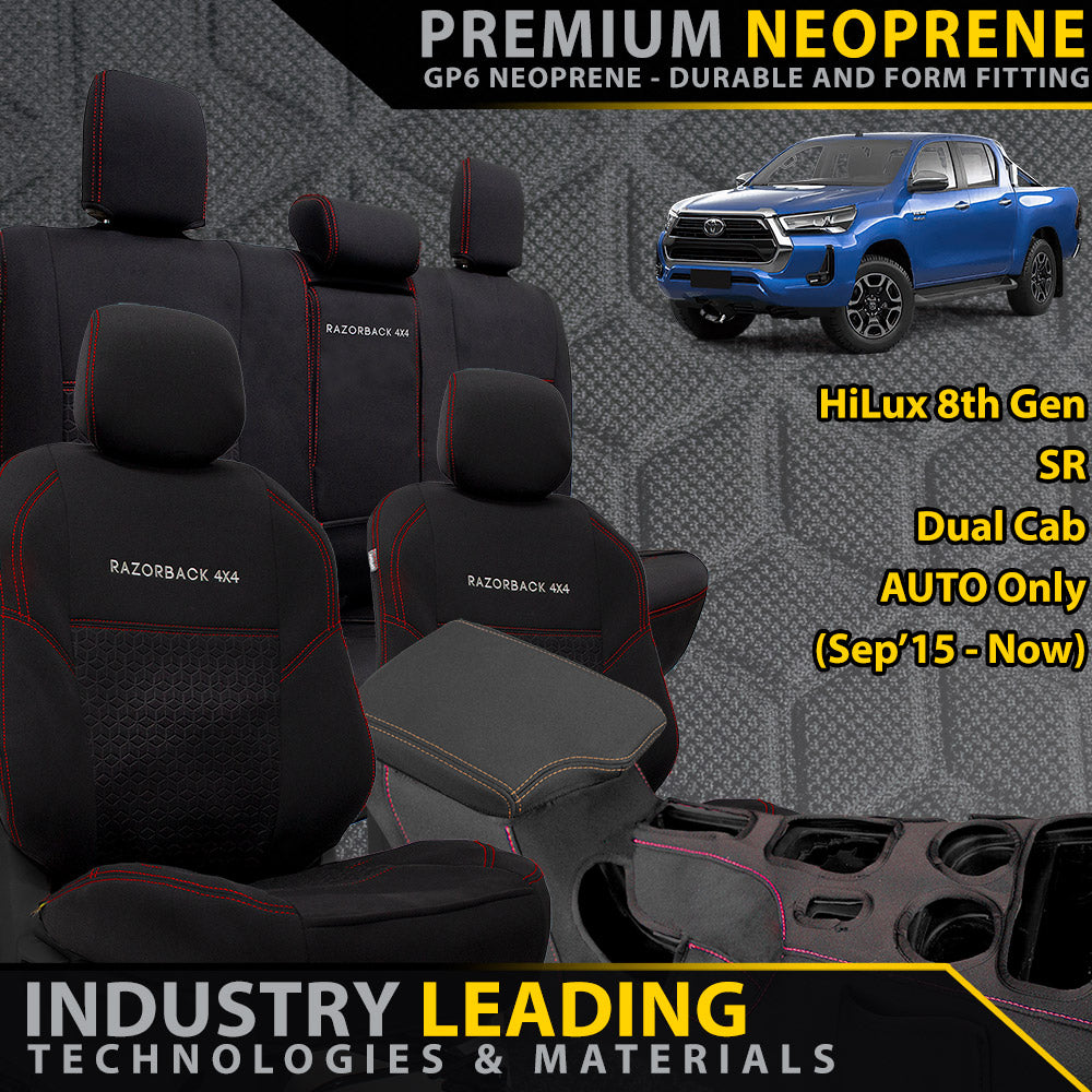 Toyota Hilux 8th Gen SR Premium Neoprene Full Bundle (Fronts, Rears + Accessories) (Made to Order)