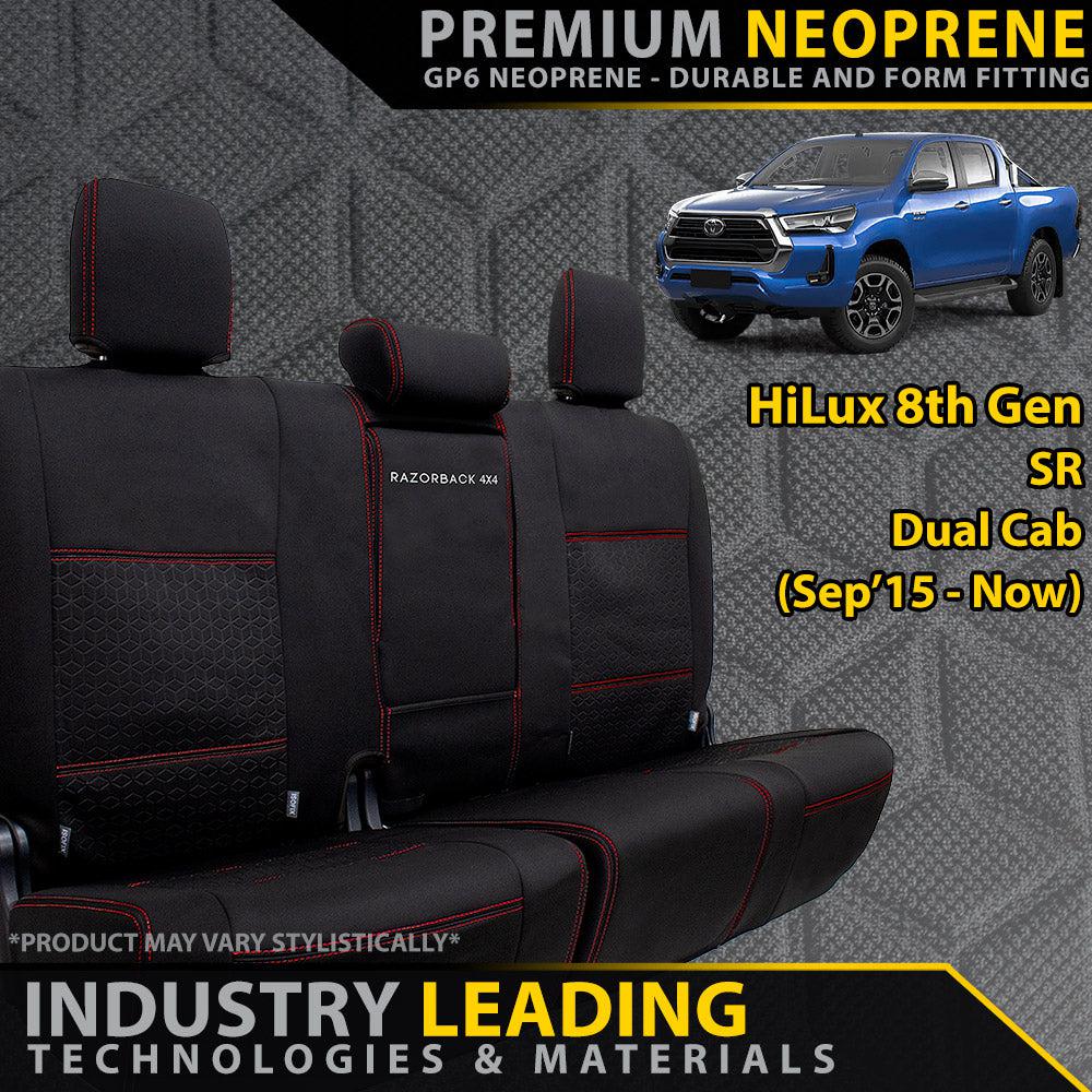 Toyota HiLux 8th Gen SR Premium Neoprene Rear Row Seat Covers (Available)