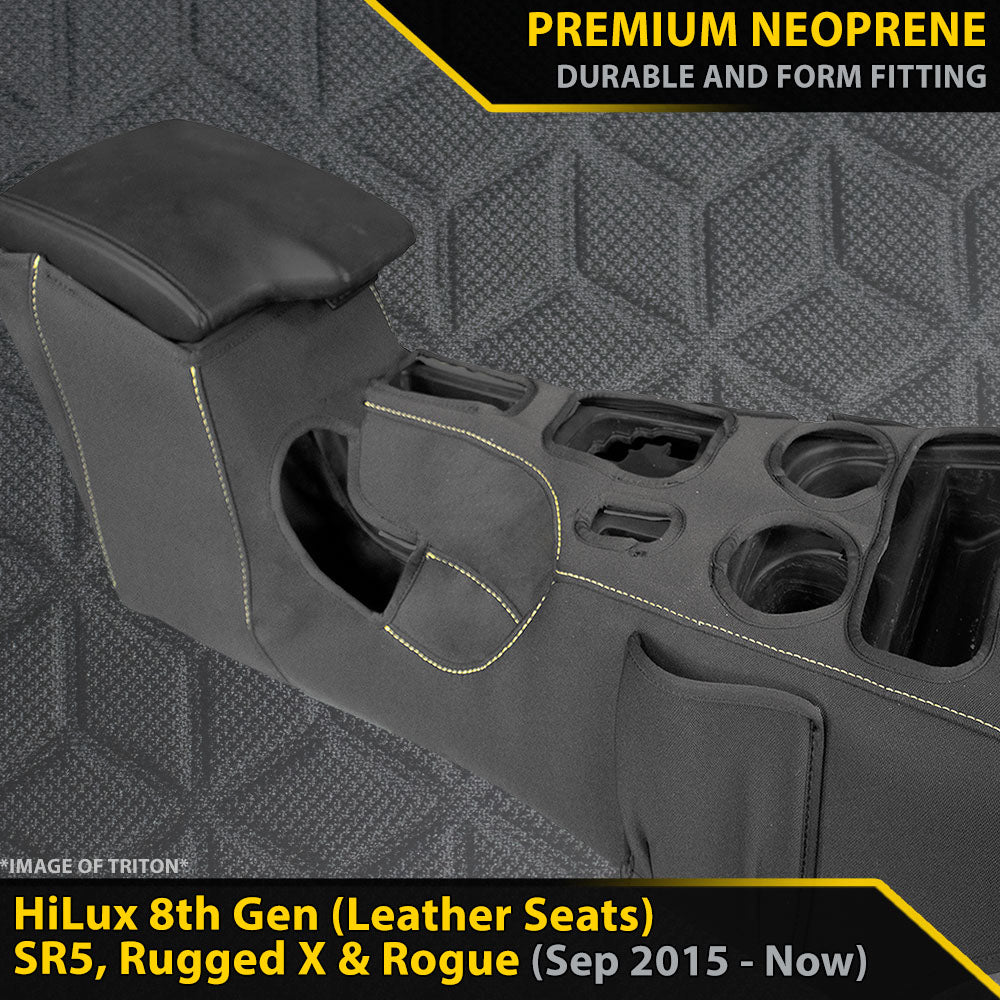 Toyota Hilux 8th Gen (Leather Seats) SR5, Rugged X & Rogue AUTO GP6 Premium Neoprene Console Organiser