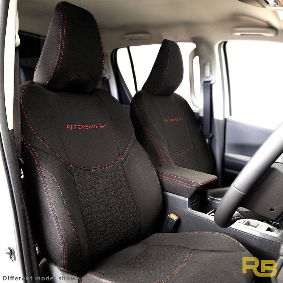 Toyota Hilux 9th Gen - Workmate - Double Cab - GP6 Premium Neoprene Front Row Seat Covers (Made to Order)