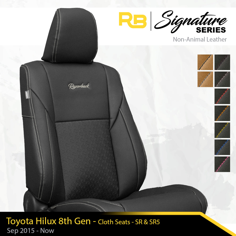 SIGNATURE SERIES Front Row Seat Covers - Toyota HiLux 8th Gen (Cloth Seats) SR & SR5