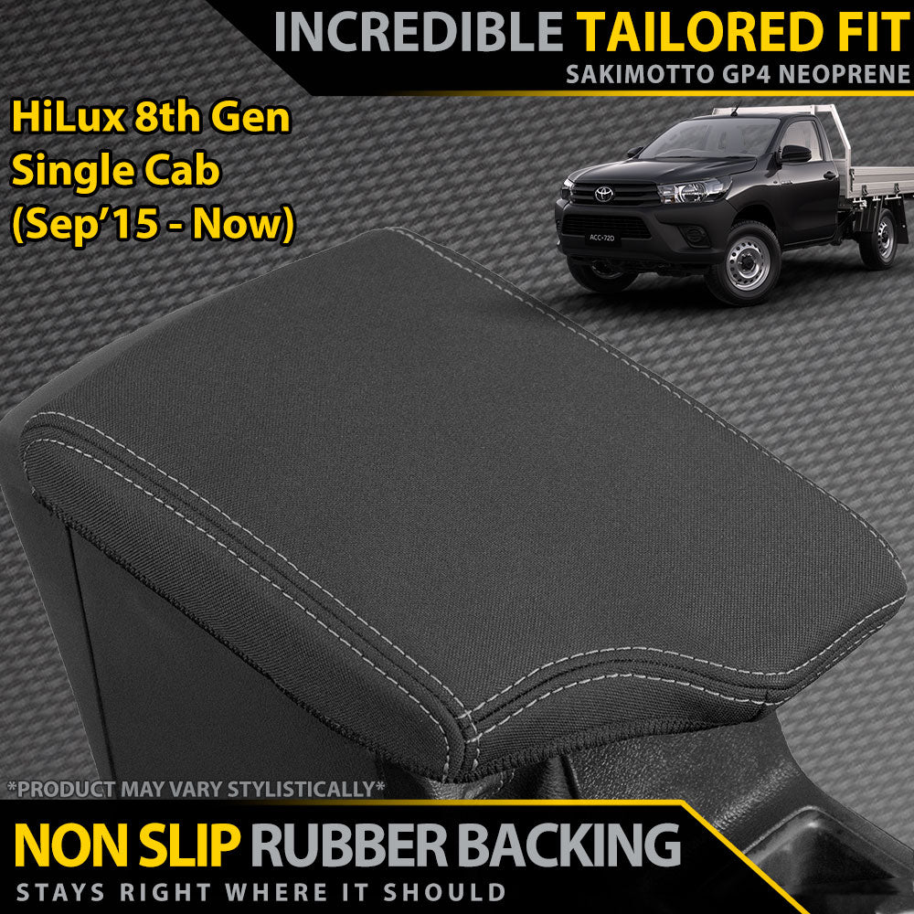 Toyota HiLux 8th Gen Single Cab Neoprene Armrest Console Lid Cover (In Stock)