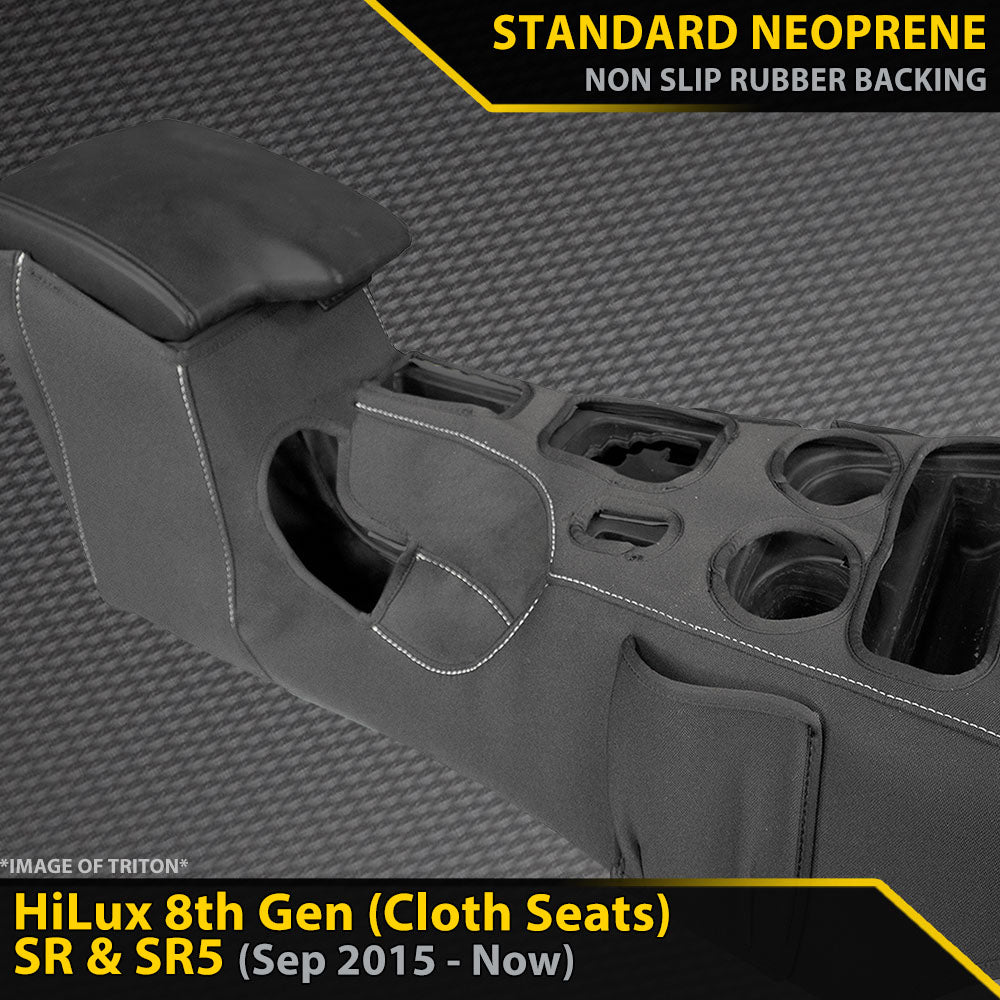 Toyota Hilux 8th Gen (Cloth Seats) SR & SR5 AUTO Neoprene Centre Console Organiser (In Stock)