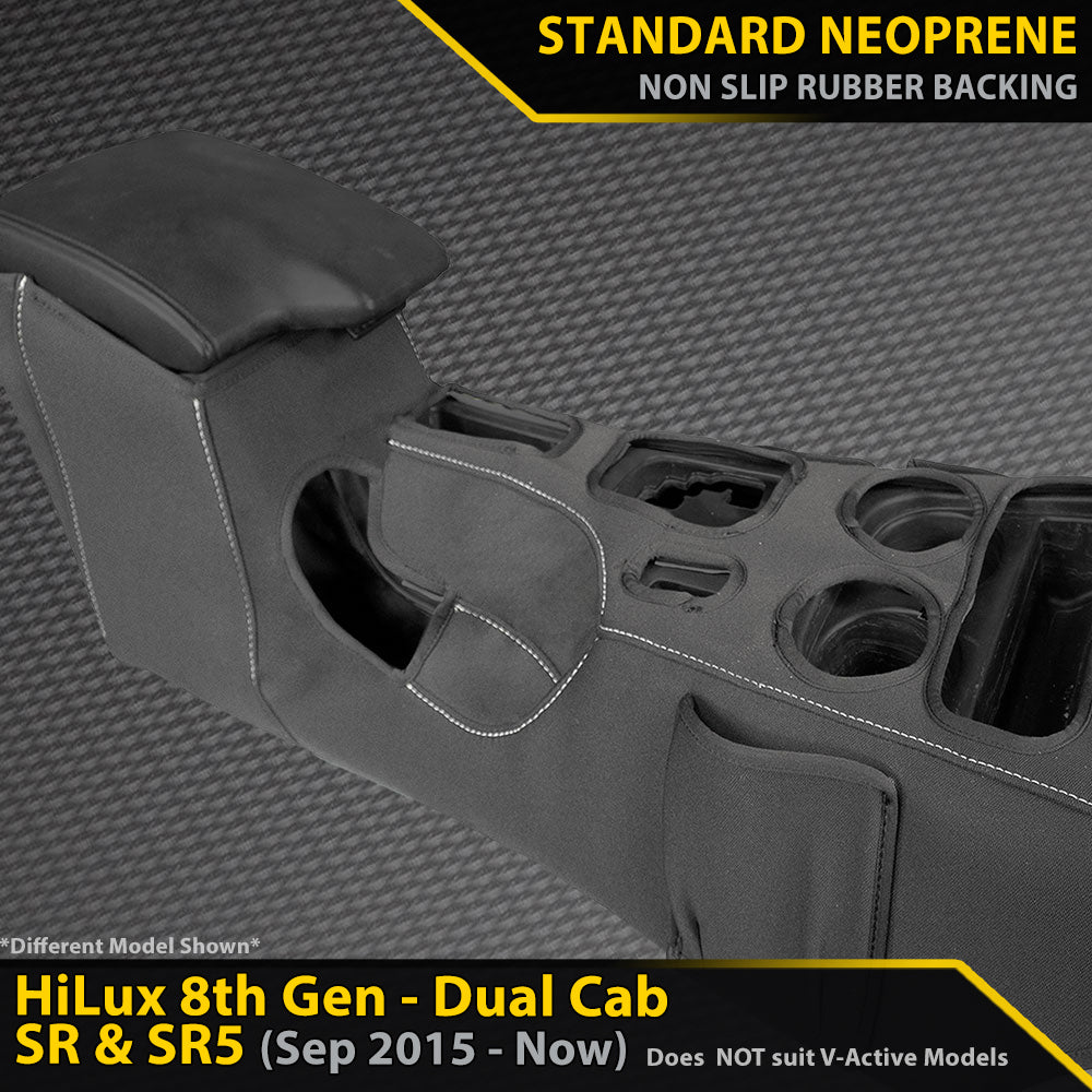 Toyota Hilux 8th Gen (Cloth Seats) SR & SR5 AUTO Neoprene Centre Console Organiser (In Stock)-Razorback 4x4